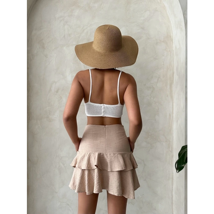 BİÇOMİ Valonlu fırfırlı etek s24681