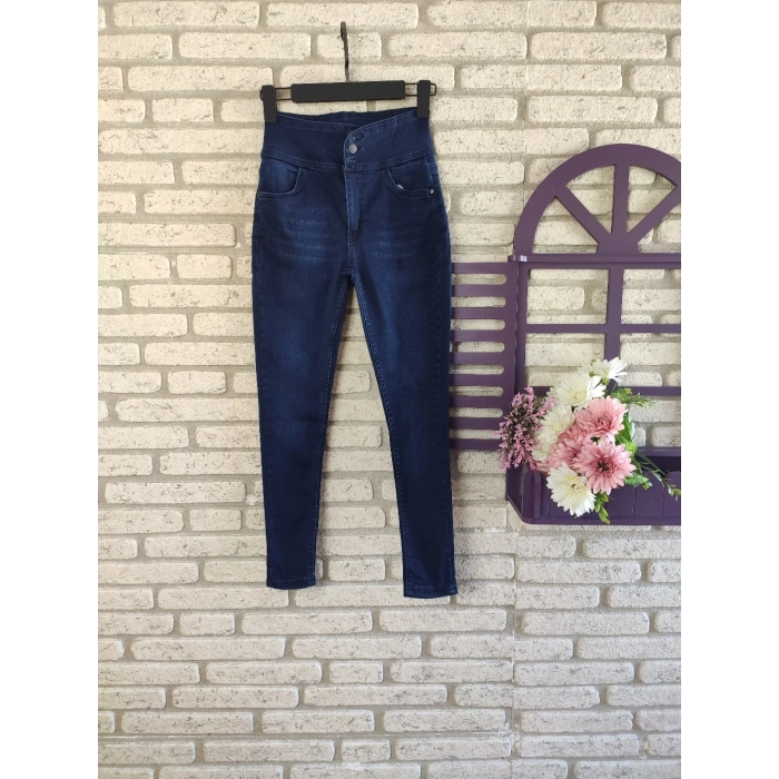 Biçomi Yüksek Bel Likralı Jean Pantolon 90 Cm