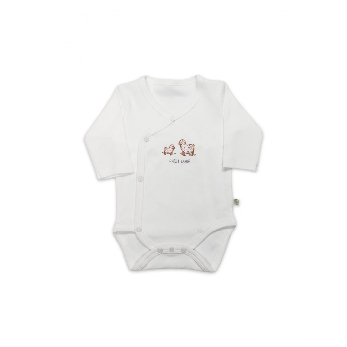 Curly Lamb Uzun Kol Kravuze Body 17111 Bej Mavi Ekru