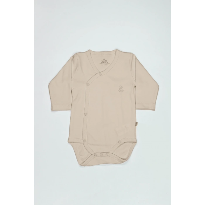Organik Natural Basic Style Kruvaze Uzun Kol Body Bs17102 Bej