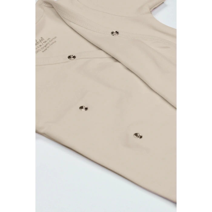 Organik Natural Basic Style Kruvaze Uzun Kol Body Bs17102 Bej