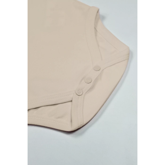 Organik Natural Basic Style Yarım Kol Body Bs17103 Bej