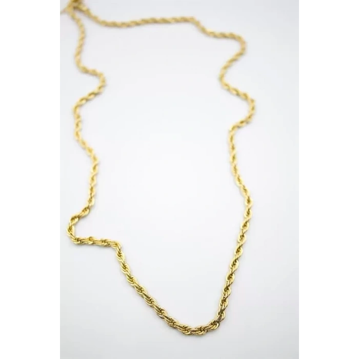 Burgu Zincir Kolye 60cm-4mm - Altın