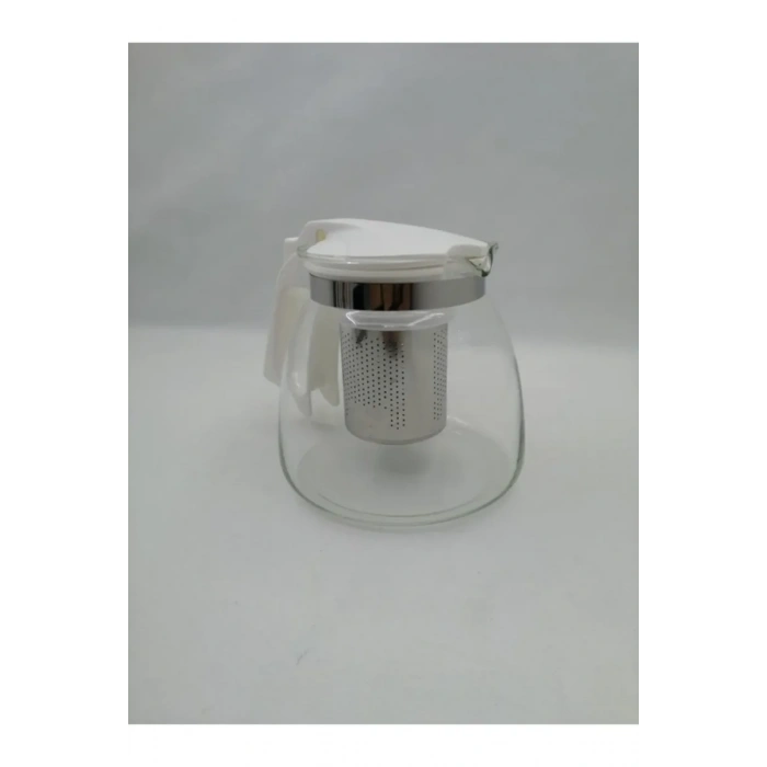 Çelik Süzgeçli Cam Demlik 900 Ml. Biçomi-8882