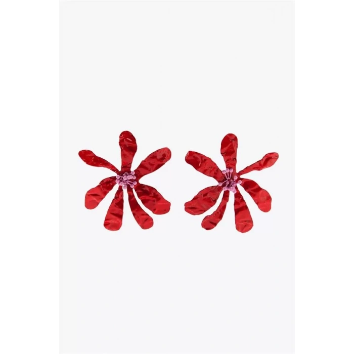 Çiçek Küpe - Kırmızı