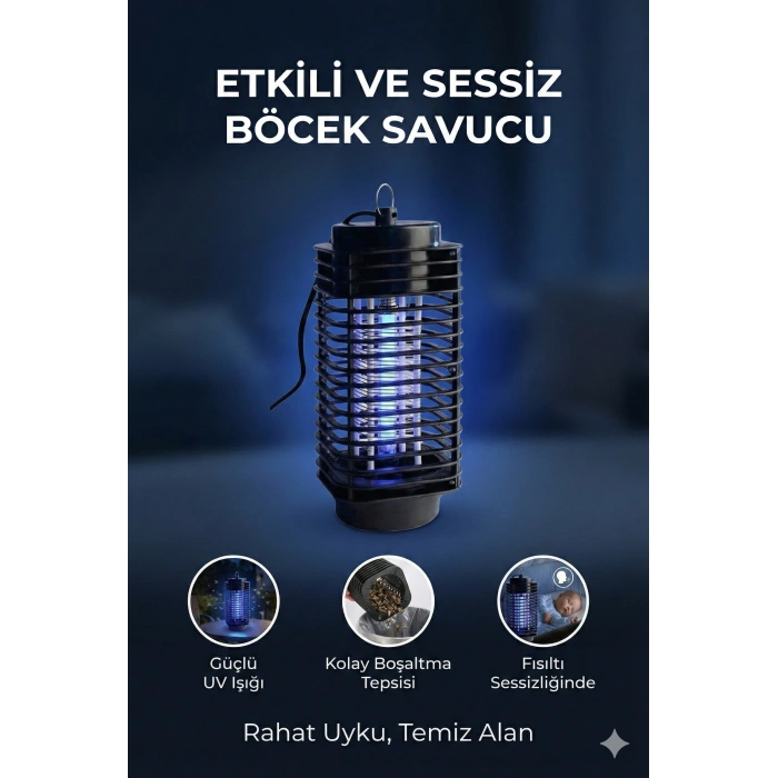 Elektrikli Sinek Öldürücü Cihaz Cız Lamba Mor Işık