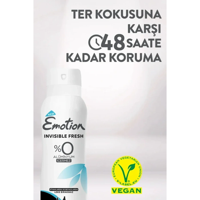 Emotion Invisible Fresh Black & White Kadın Deodorant 150ml Vegan, Leke Bırakmaz
