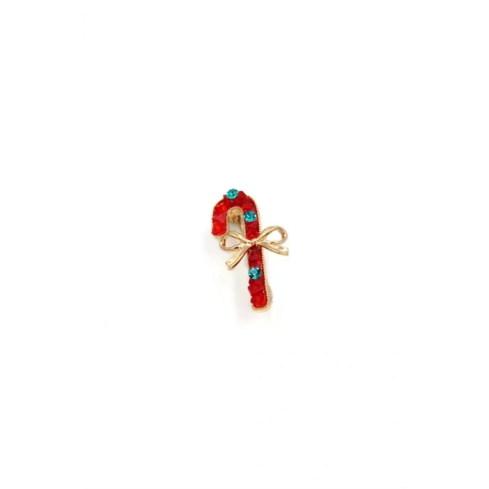 Fiyonklu Yılbaşı Şekeri Broş - Altın