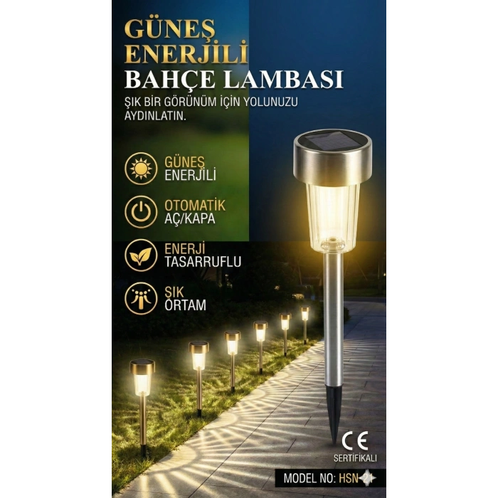Güneş Enerjili Bahçe Lambası Plastik Saplama 10lu Set