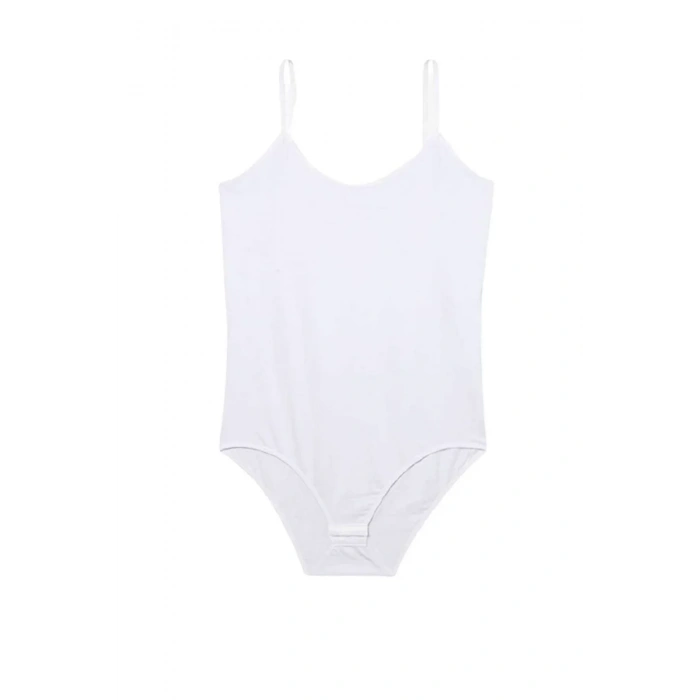 İp Askılı Kadın Çıtçıtlı Body Beyaz