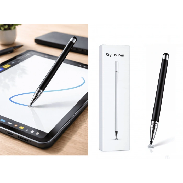 İphone 15 Pro Max Uyumlu Dokunmatik Stylus Kalem Disk Uçlu Hassas Tablet Telefon Çizim Kalemi