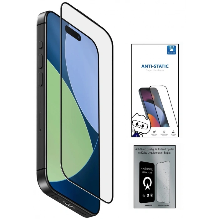 İphone 16e 6d Anti Static Temperli Cam Ekran Koruyucu Kırılmaz Full Kaplama