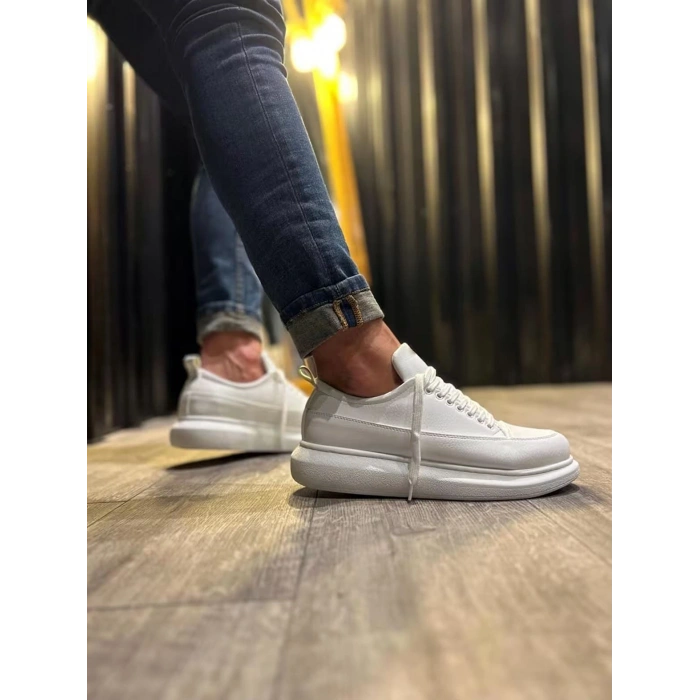 JY914 Drake Bağcıklı Cilt Erkek Günlük Sneaker Ayakkabı CBT Beyaz