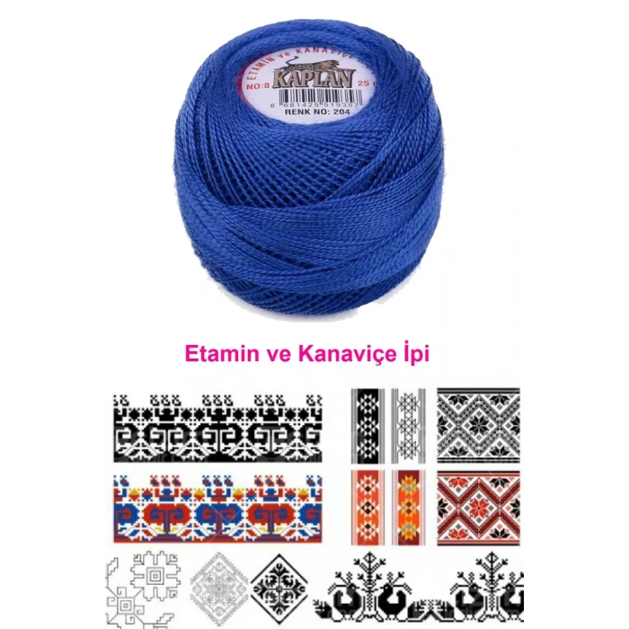 Kaplan Etamin Ve Kanaviçe İpi 8 No Kod/Renk: 204 - Biçomi