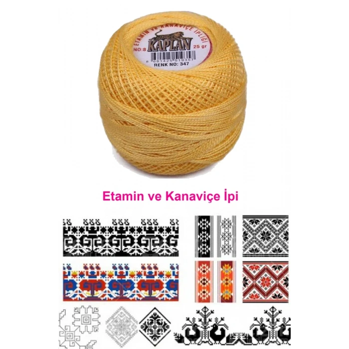 Kaplan Etamin Ve Kanaviçe İpi 8 No Kod/Renk: 347 - Biçomi