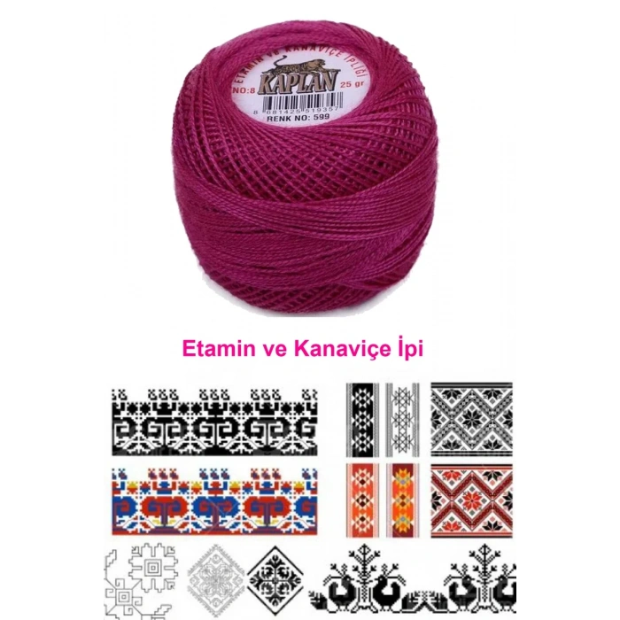 Kaplan Etamin Ve Kanaviçe İpi 8 No Kod/Renk: 599 - Biçomi