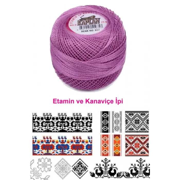 Kaplan Etamin Ve Kanaviçe İpi 8 No Kod/Renk: 917 - Biçomi
