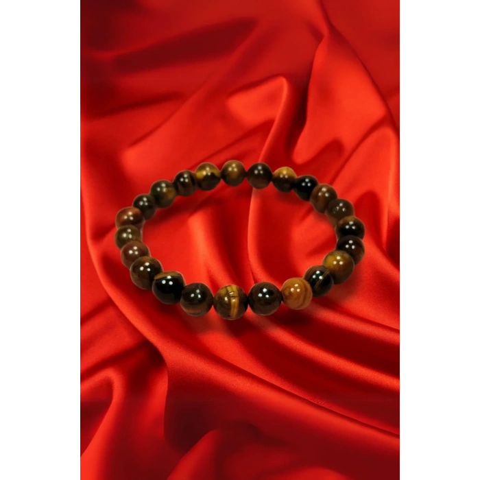 Kaplan Gözü Doğal Taş Bileklik Kutulu