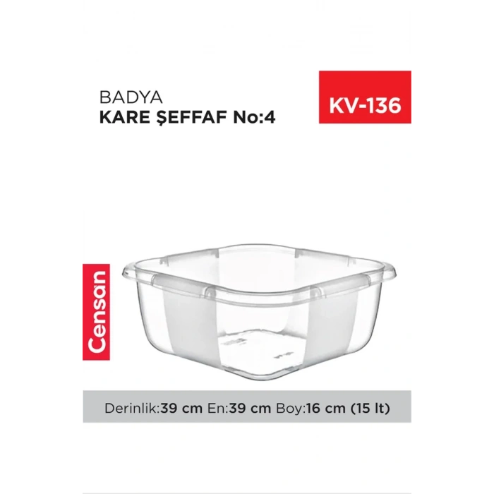 Kare Şeffaf Badya 1 Adet 4 No Biçomi-E167