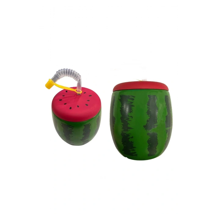 Karpuz Tasarımlı Pipetli Suluk 900 Ml