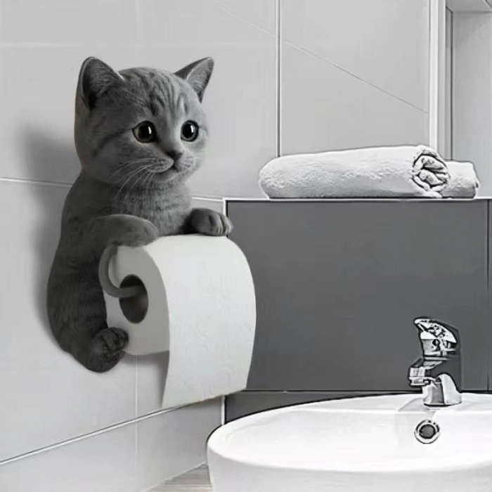 Kedi Tasarımlı Tuvalet Kağıtlığı