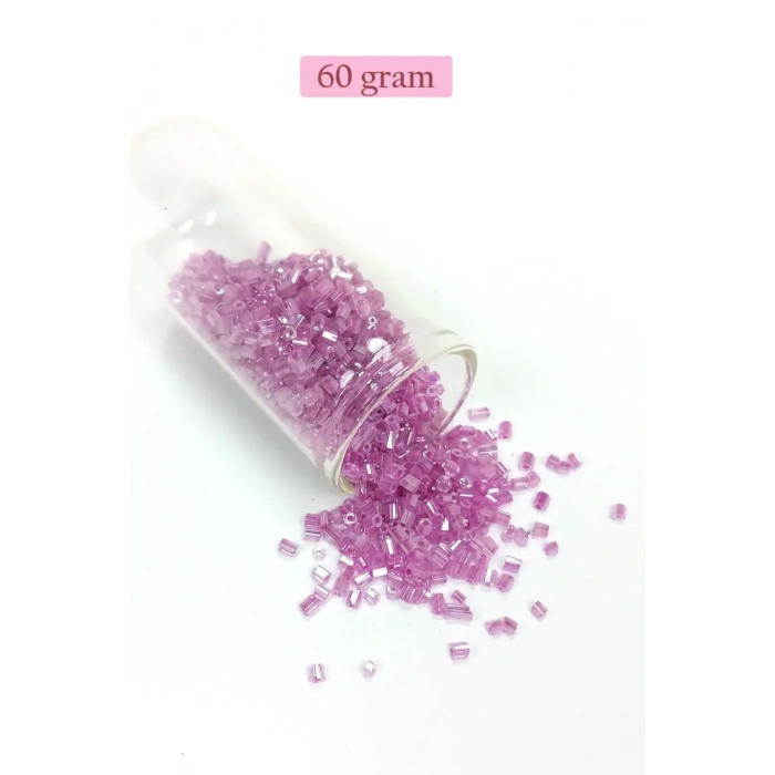 Kesme Cam Boncuk 2mm - 60 Gram - Şeffaf Eflatun - BNC359