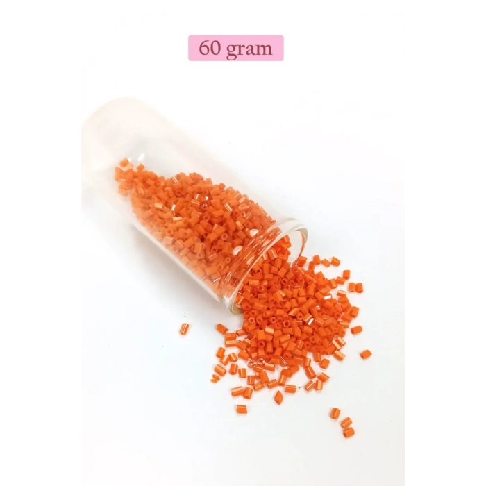Kesme Cam Boncuk 2mm - 60 Gram - Turuncu - BNC353