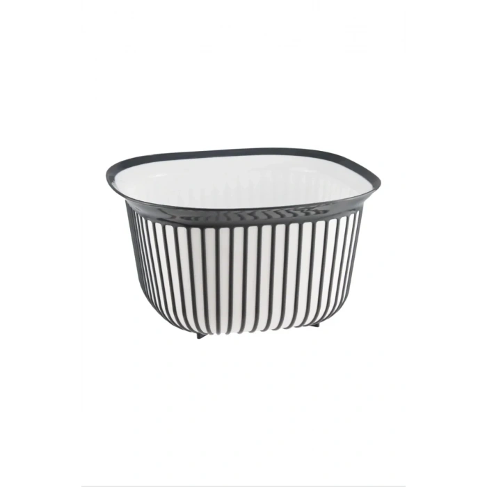Linea Kare Çizgi Desenli Kase 4 Lt Biçomi-BNM-3712