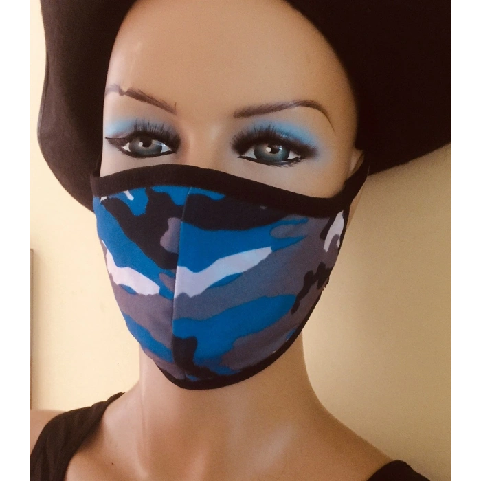 Mavi Kamuflaj Maske