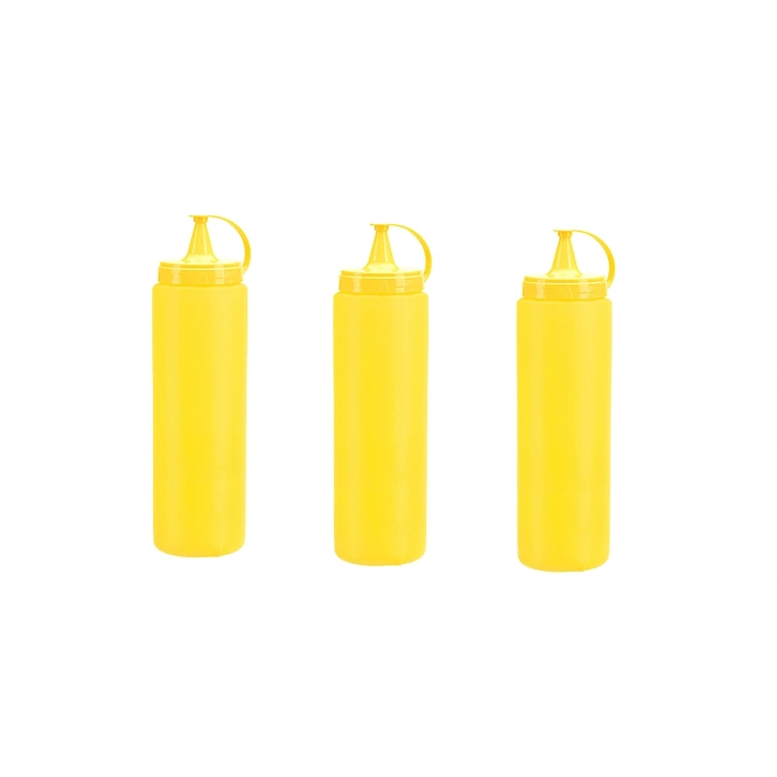 Mayonez Sos Şişesi - 1000ml Dev Boy Sarı 3 Adet