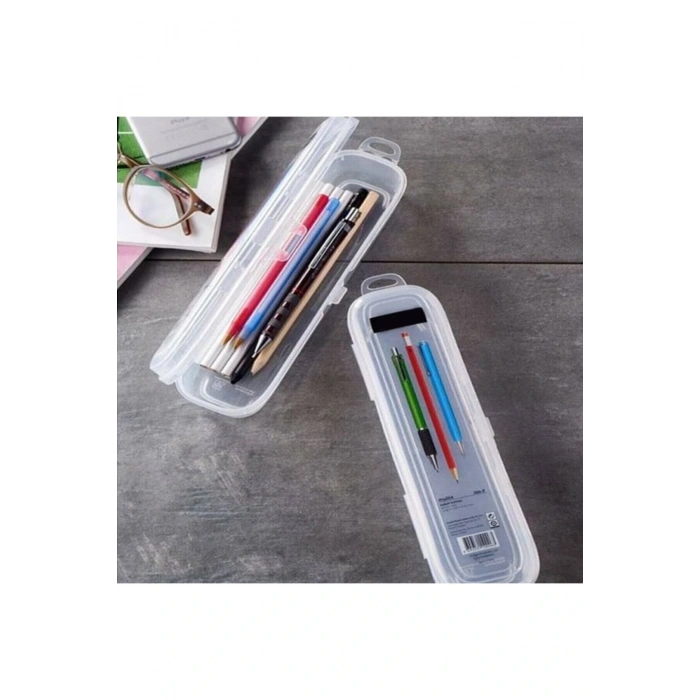 Multi Şeffaf Kapaklı Çanta İçi Saklama - Diş Fırçası - Makyaj Fırçası - Kalemlik Kutusu