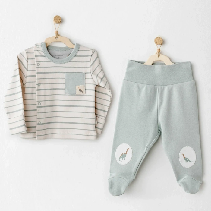 Mummy S Snuggle Saurus 2li Zıbın Takım Green