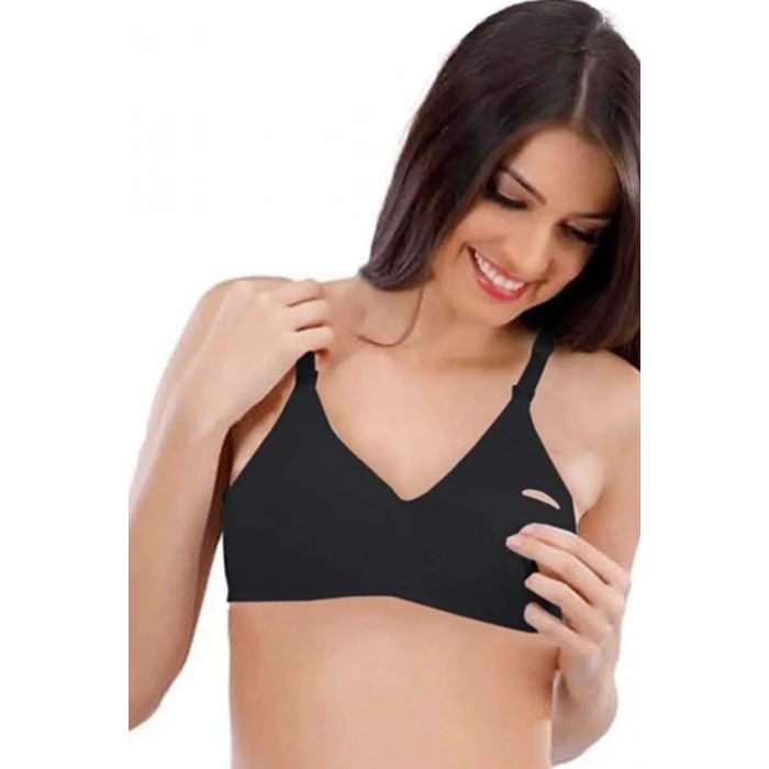 Penye Pamuklu Emzirme Sütyeni Siyah