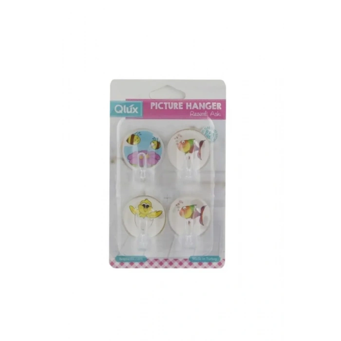 Resimli Yapışkanlı 4 Lü Askı Biçomi-L638