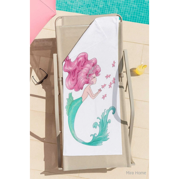 SeaDream Tropikal Desenli Plaj Havlusu 70X140 Cm Denizkızı