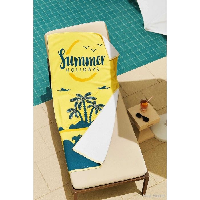 SeaDream Tropikal Desenli Plaj Havlusu 70X140 Cm Summer Holiday