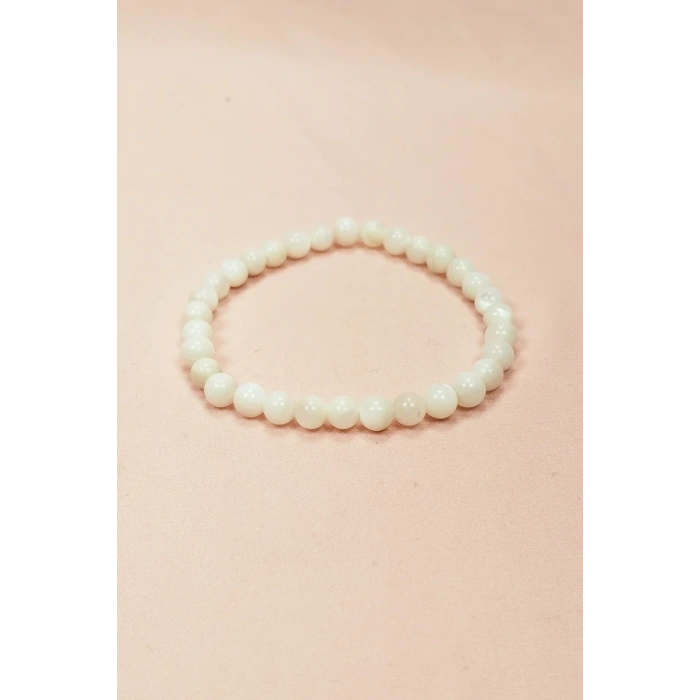 Sedef Doğal Taş Bileklik Kutulu