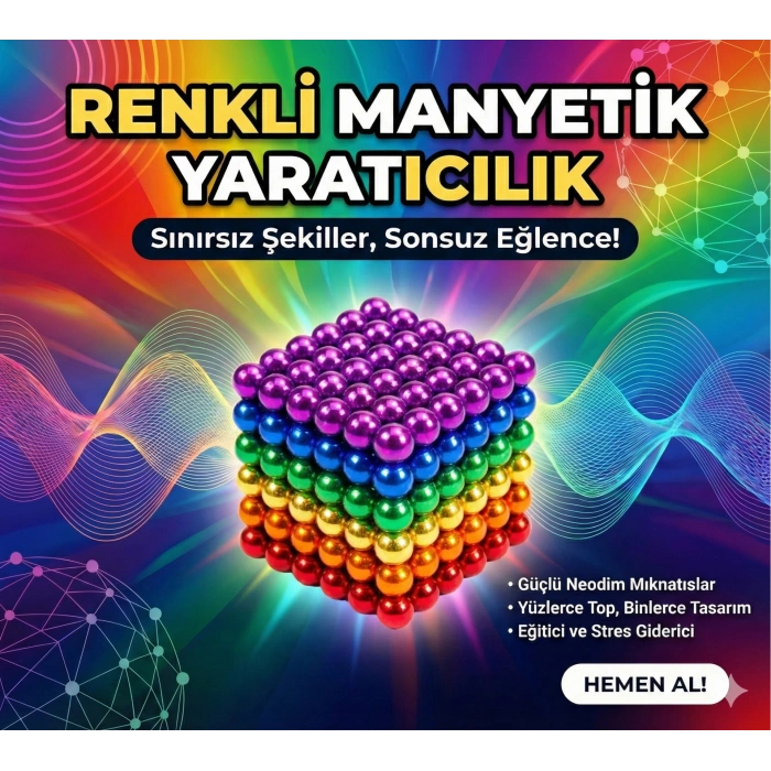 Sihirli Manyetik Toplar Dyum Mıknatıs Küp Bilye 216 Adet Cube Küp Dymium
