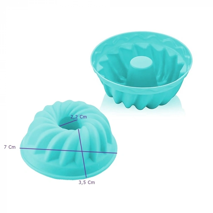 Silikon Göbekli Muffin Cupcake Kalıbı - Sürekli Kullanım Muffin Kek Kalıbı 6 Adet