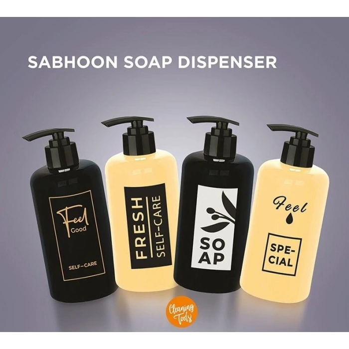 Sıvı Sabunluk Yuvarlak Plastik Pompalı 500 Ml - Siyah