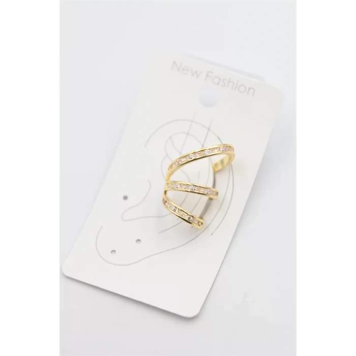 Taşlı Kıkırdak Küpe - Altın