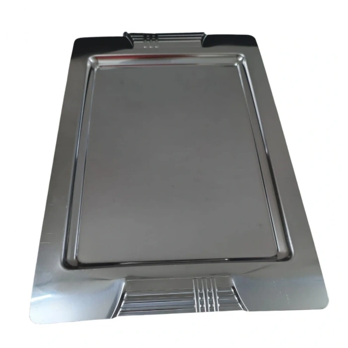 Tepsi - Çelik Kahve Sunum Tepsisi 46 X 30 Cm