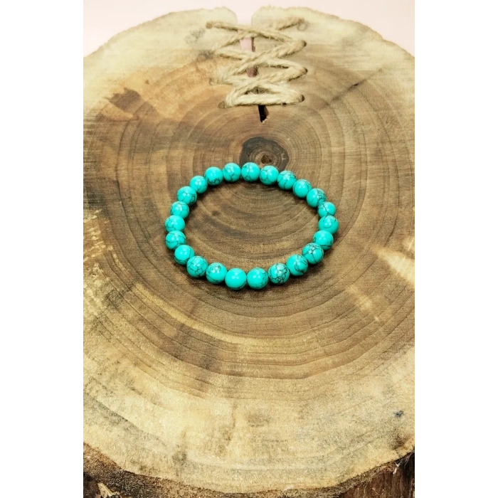 Turkuaz Doğal Taş Bileklik Kutulu