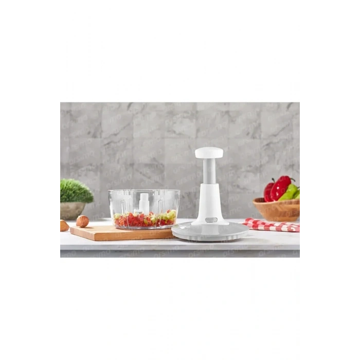 Yakut Üstten Basmalı El Rondo Blender Çelik Bıcaklı Beyaz