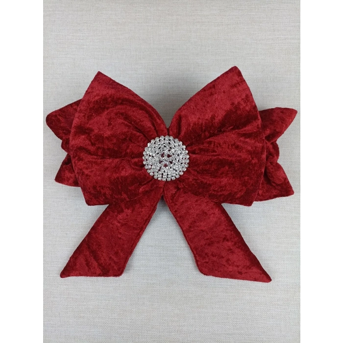 Yenidoğan Saray Kadife Taç Nakışlı İnci Fiyonklu Dantel Duvak Trilüks Kundak Bebek Battaniye Bordo