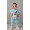 1/4 Yaş Winner Baskılı Yelekli 3lü Çocuk Takımı