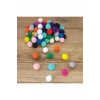 12mm Renkli Karışık Yumuşak Ponpon Peluş 200 Adet