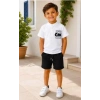 2/10 Yaş Keten Tişört Denim Şort Çocuk Takımı