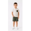 2/5 Yaş Keten Gömlek Gabardin Şort Çocuk Takımı