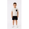 2/5 Yaş Keten Gömlek Gabardin Şort Çocuk Takımı